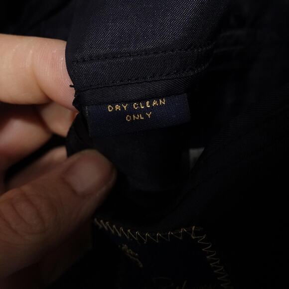 Brooks Brothers Blazer Mens 46R Navy Pinstripe Super 120s Wool Lined Two Button - Picture 10 of 11